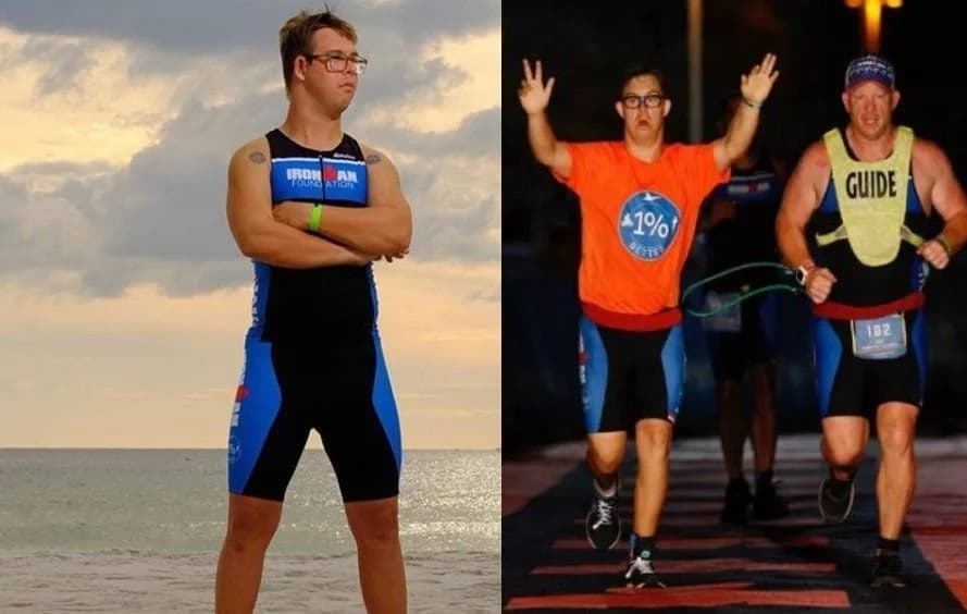 Jovem com Down é o 1º a completar prova de triatlo: o IronMan