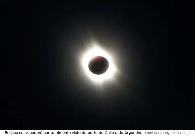 Show no céu eclipse solar poderá ser visto no Brasil em 14 de dezembro