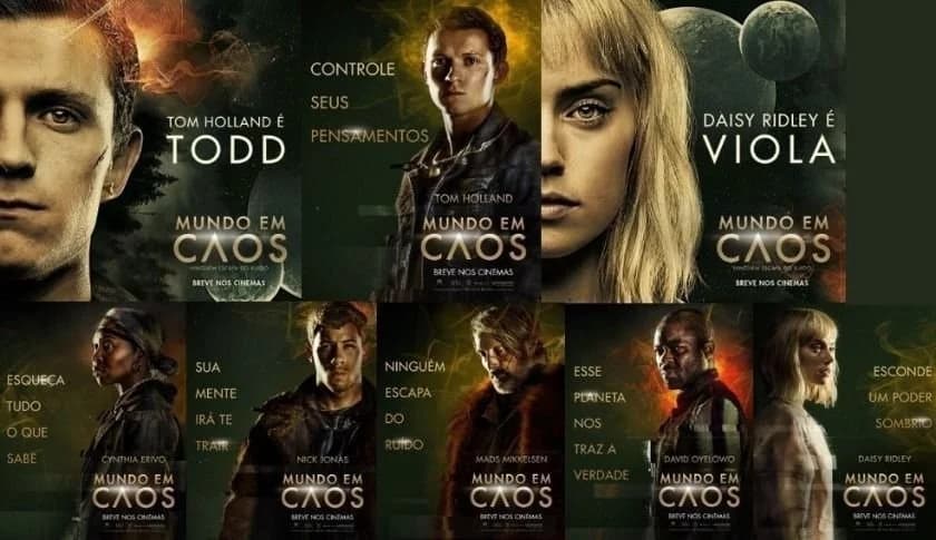 Mundo em Caos Filme com Tom Holland e Daisy Ridley ganha novos pôsteres
