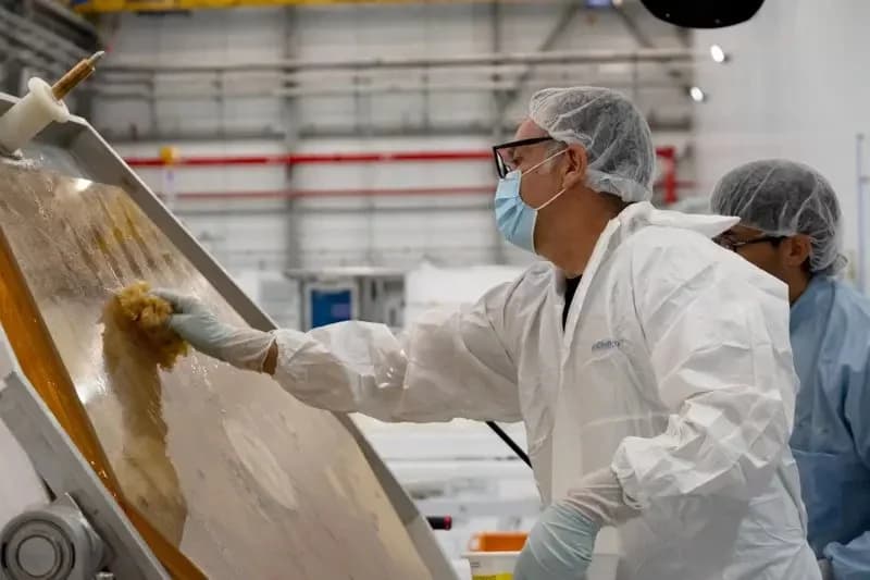 As centenas de segmentos hexagonais do telescópio são tratadas com muita cautela